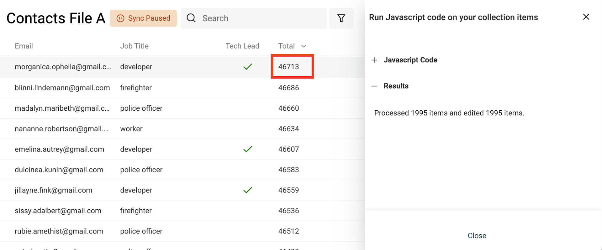 Sort to get the result