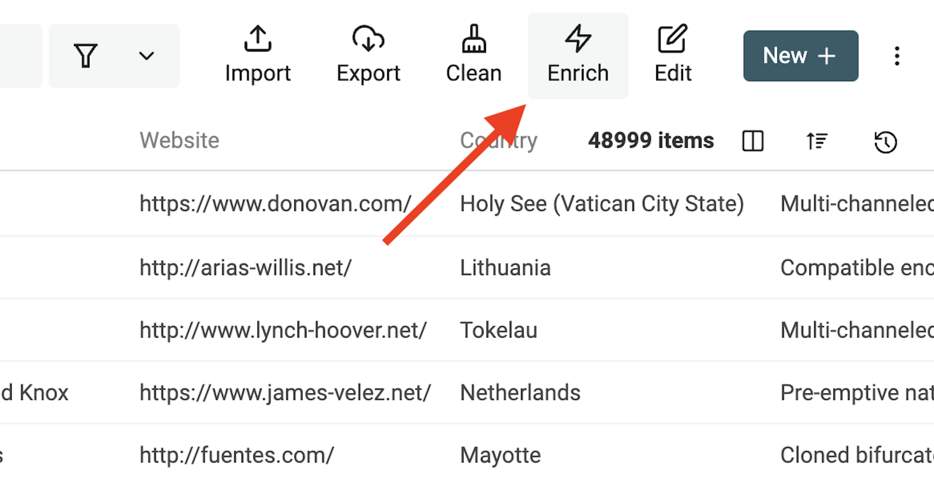 Getting started with enrichments Datablist
