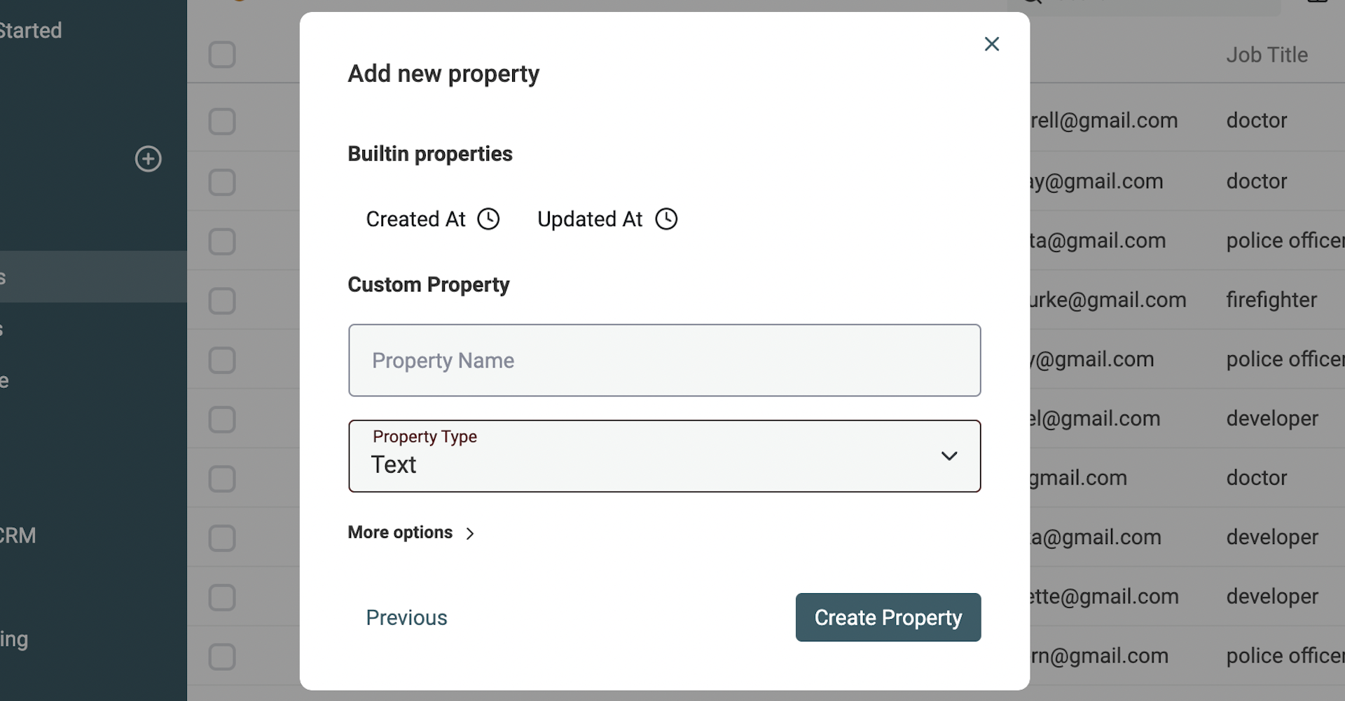 Create new property