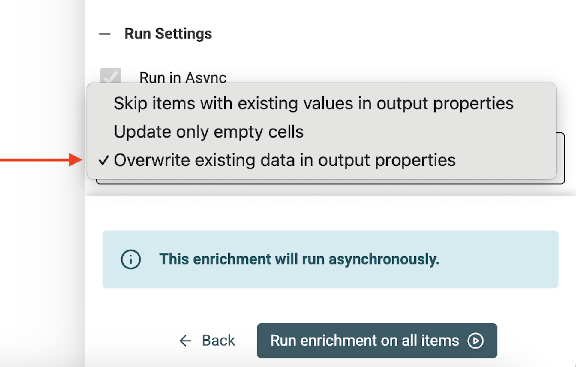 Overwrite Existing data