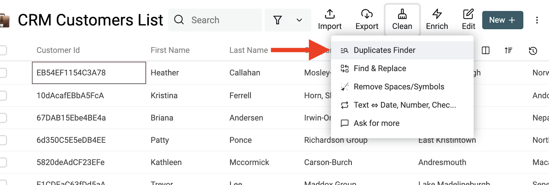 Start Data Matching