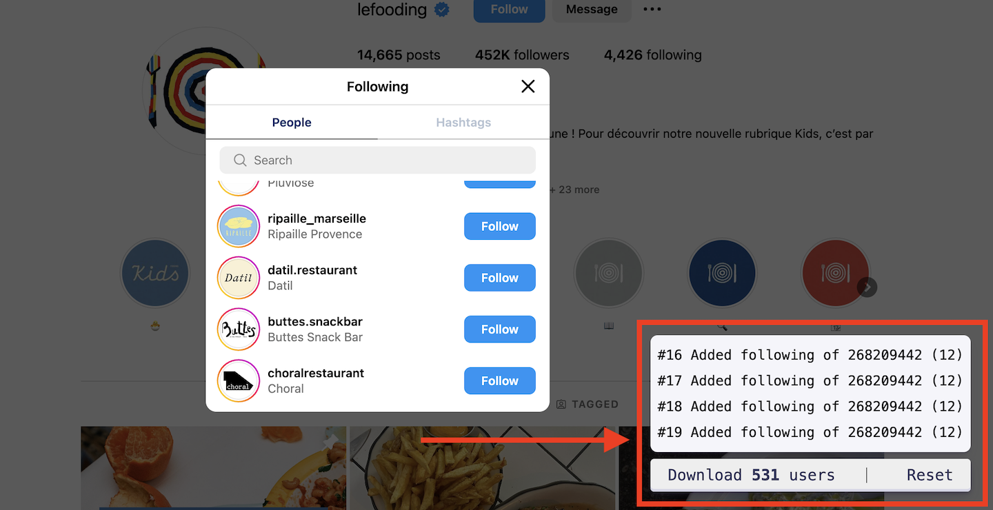 How to scrape Instagram for free (followers, following list, post authors)?