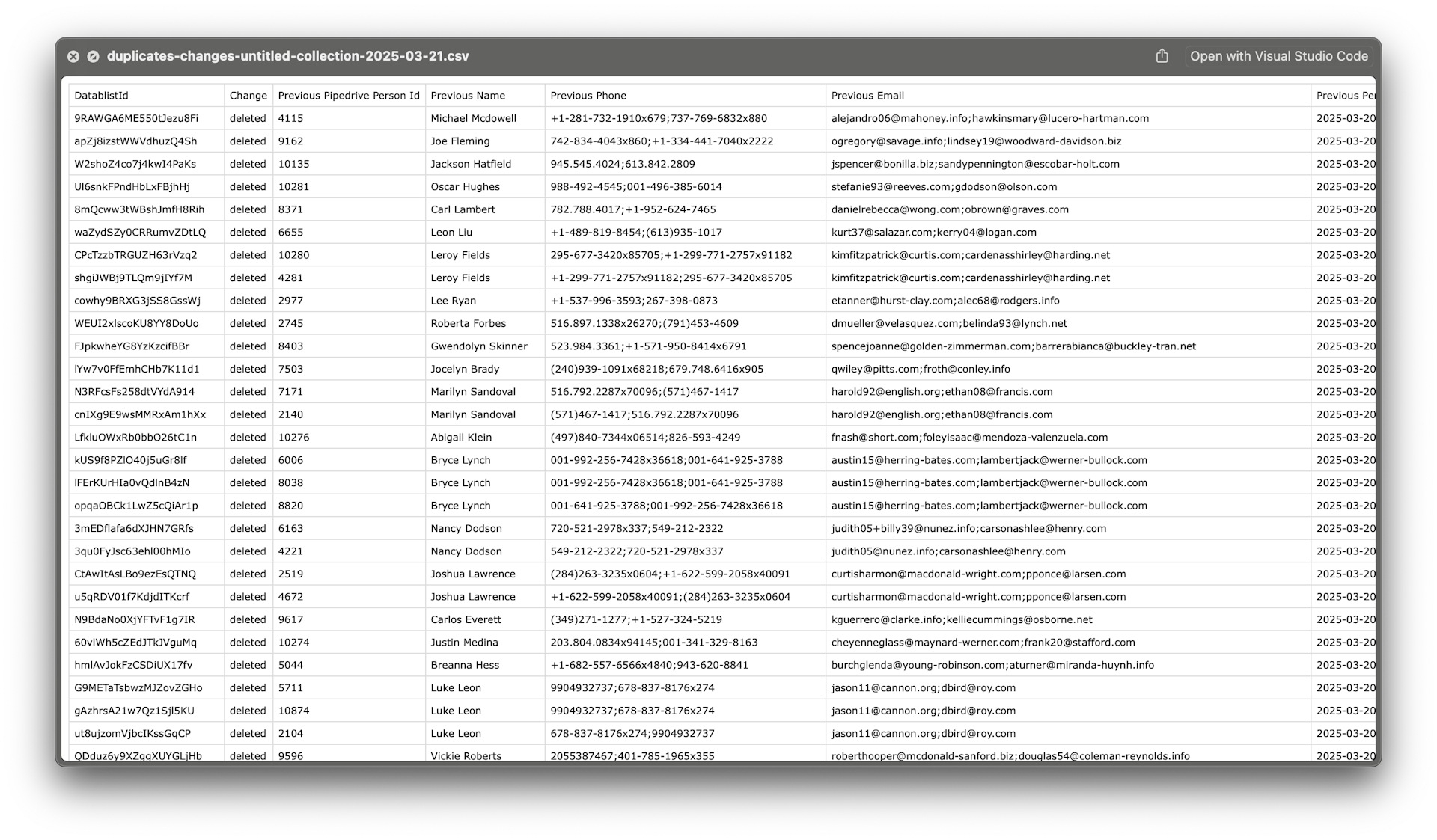 Changes Log