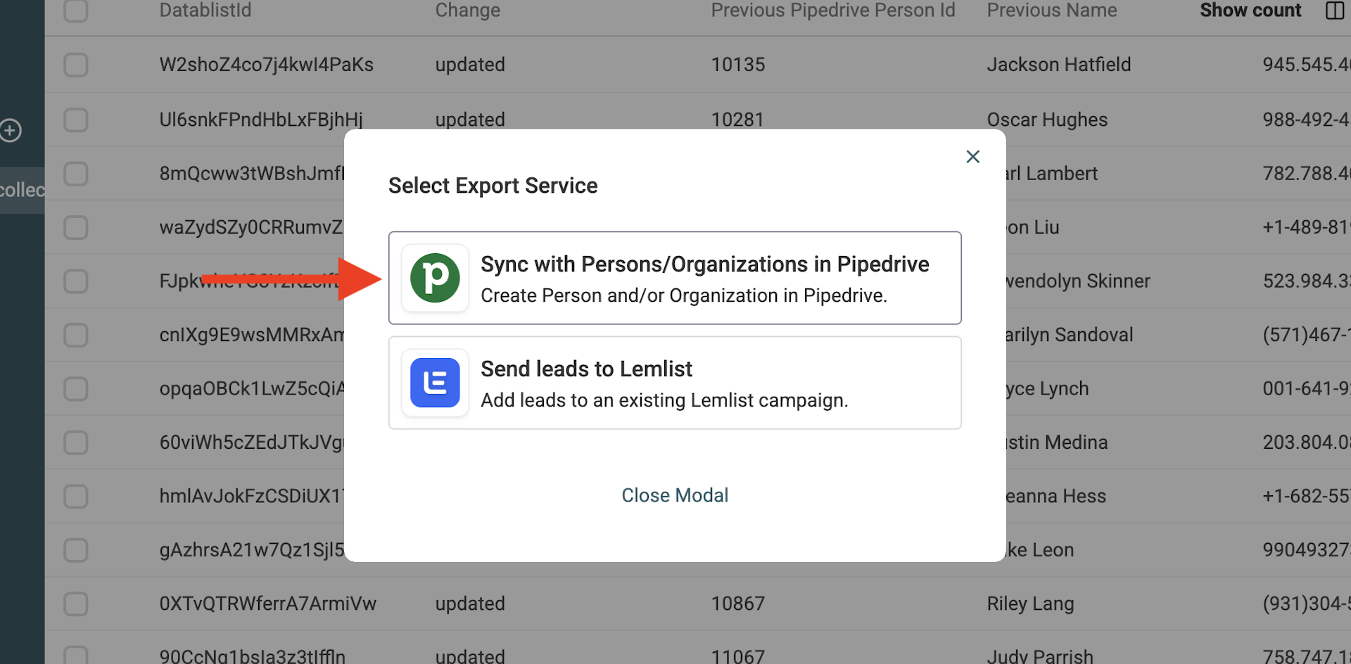 Select Export