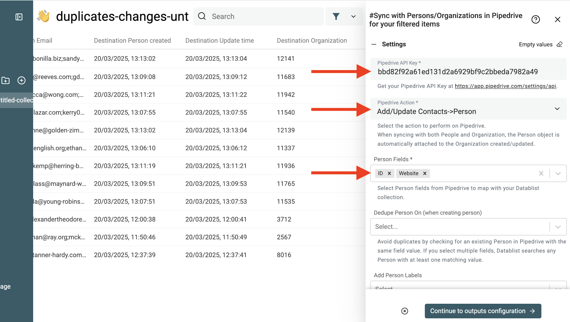 Pipedrive Update Settings