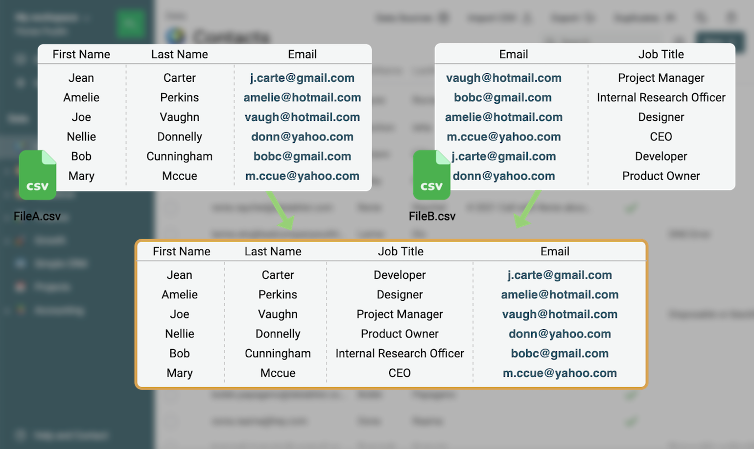 Consolida i file CSV gratuitamente