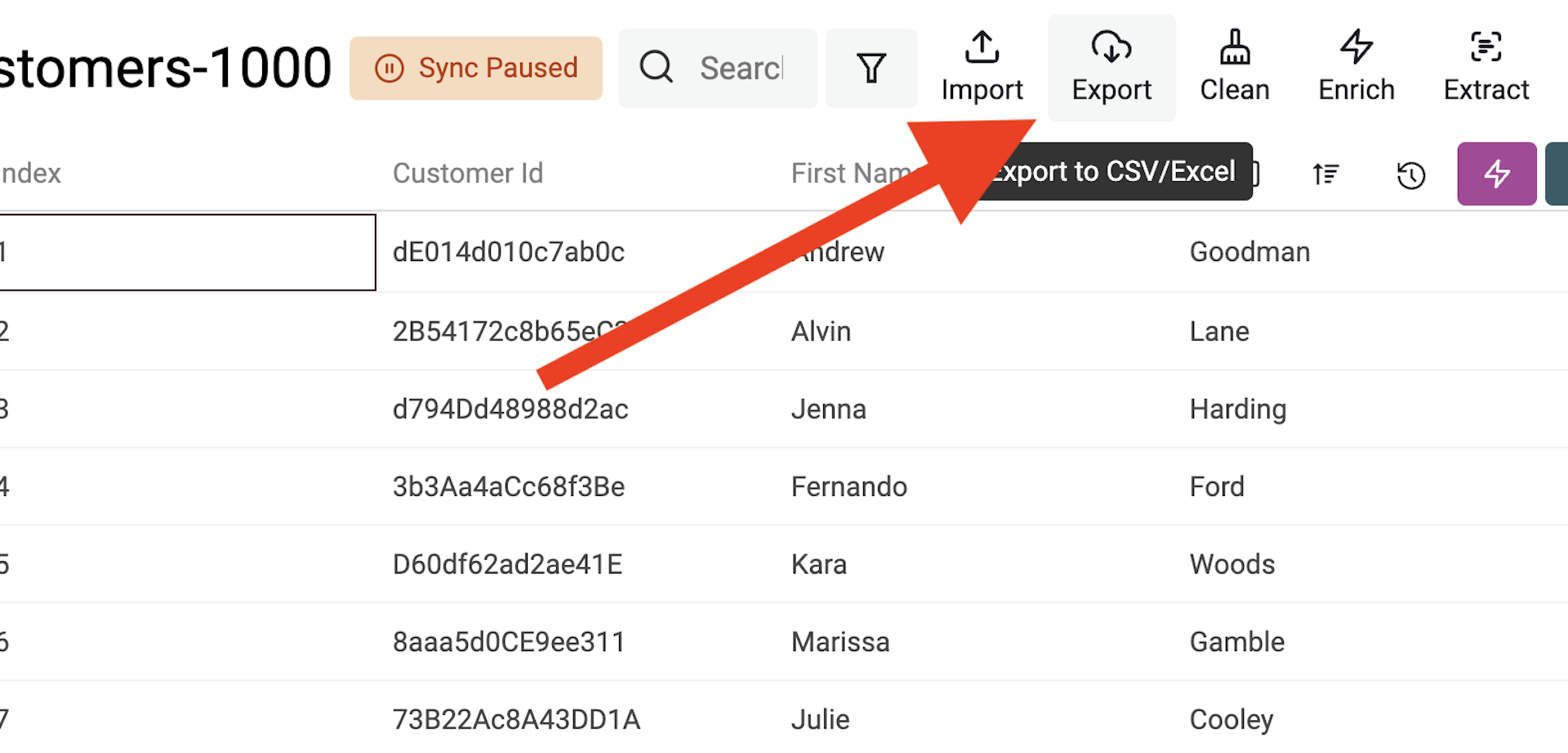 Export CSV to vCard