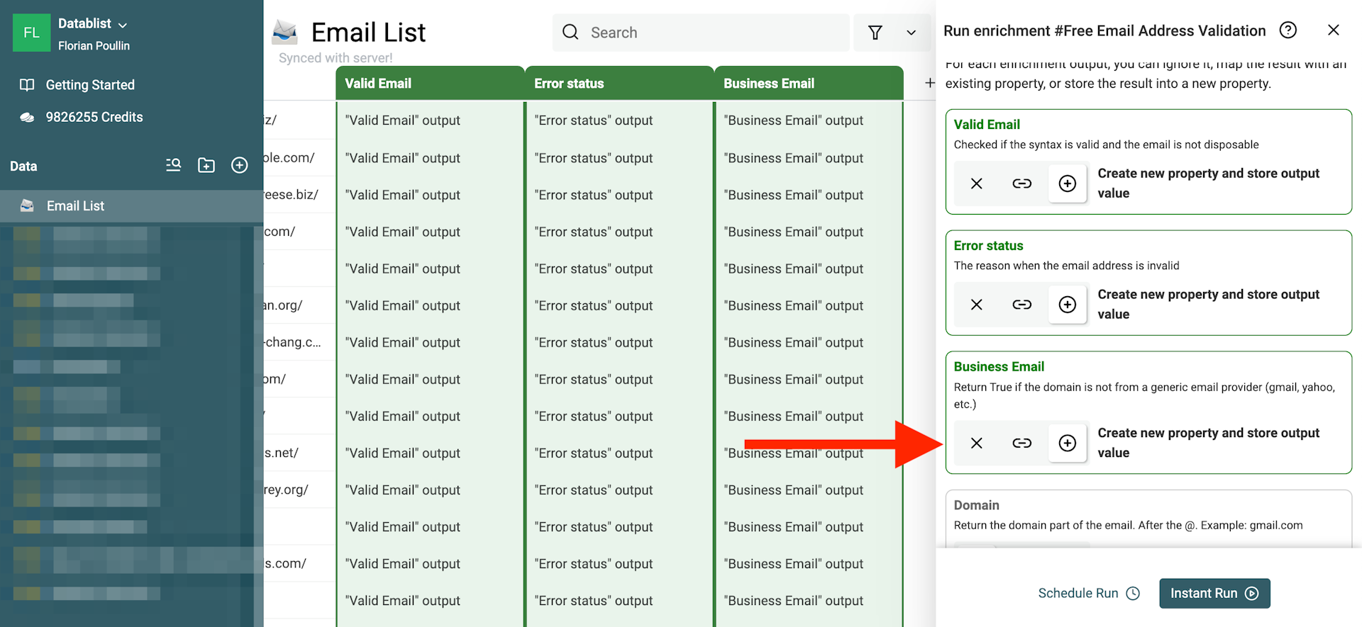 Configure outputs