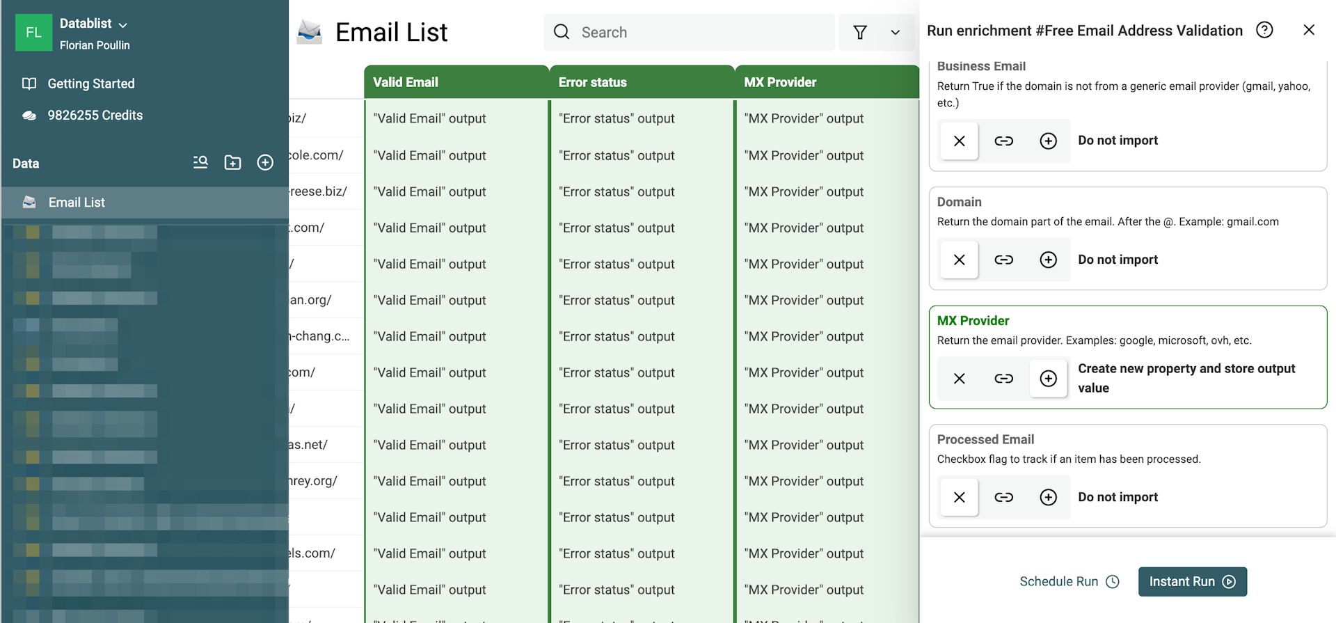 Configure outputs