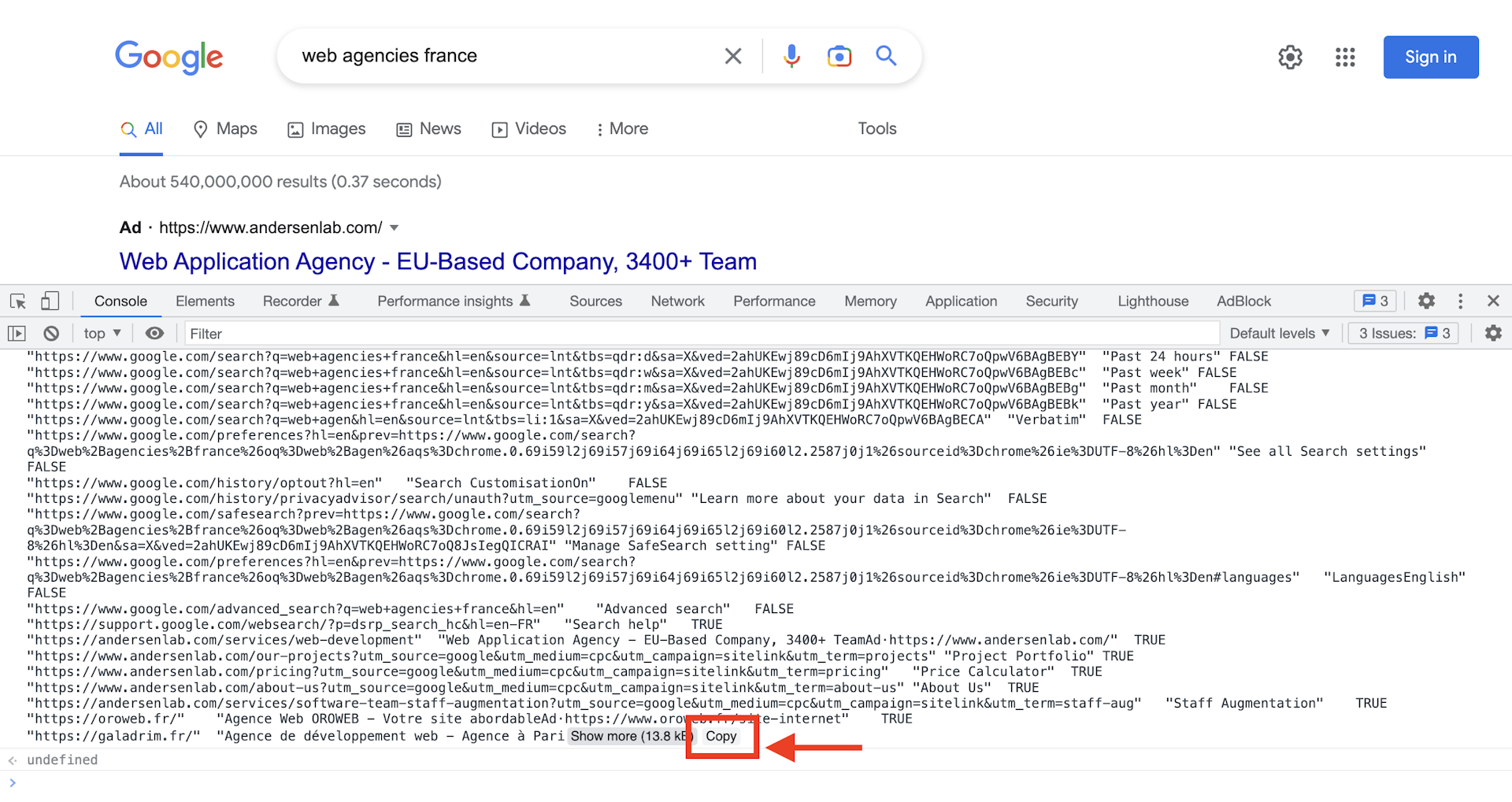 Extracy all URLs from a webpage - Datablist