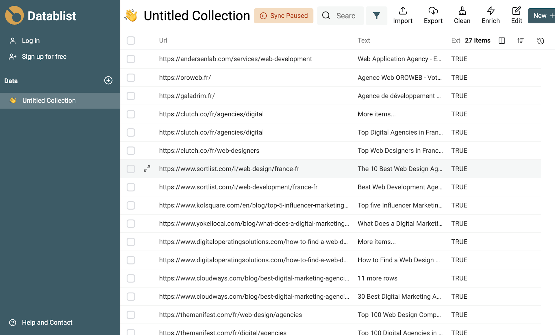 Google Links results